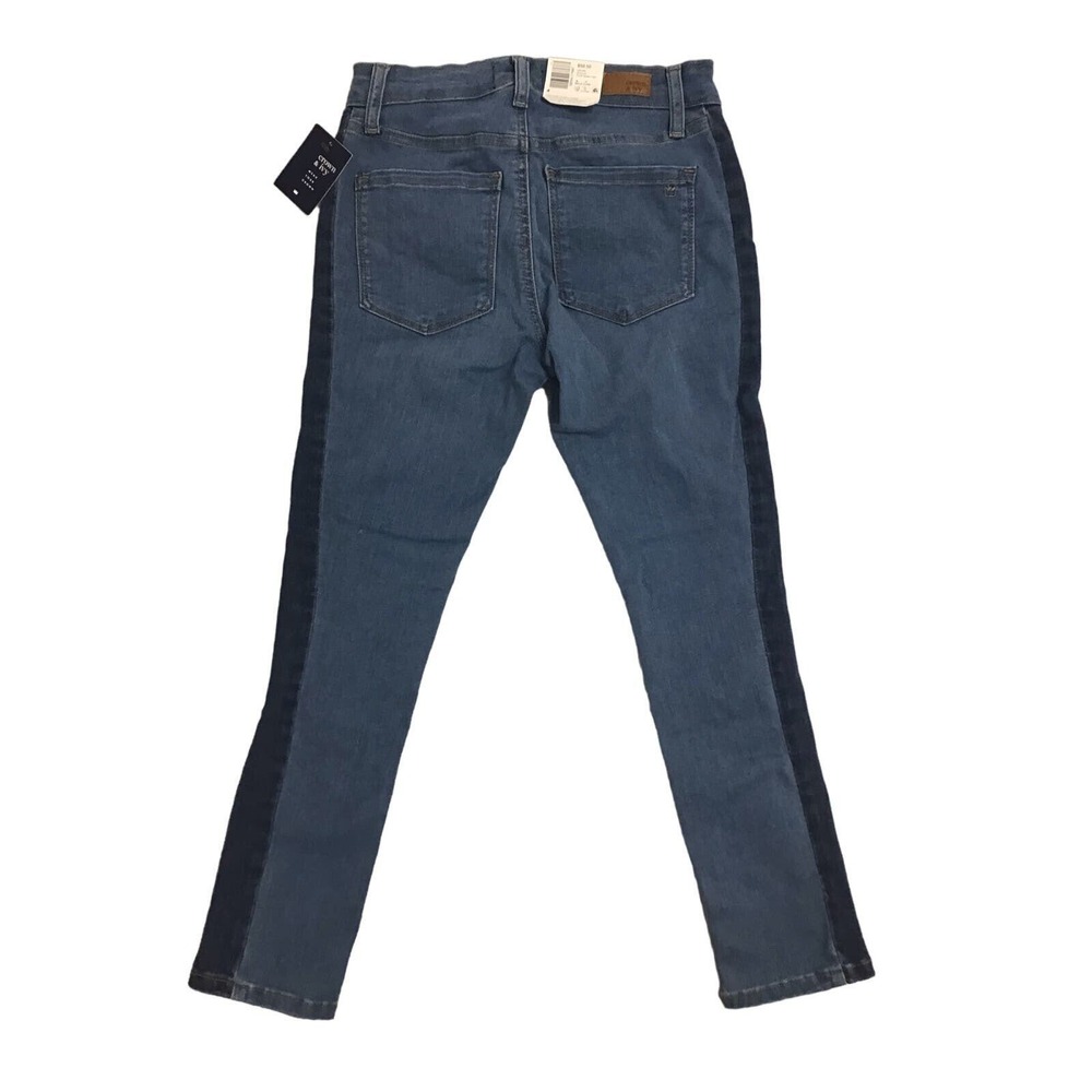 Crown & Ivy Women's Size 4‎ Skinny High Rise Crop Blue Jeans Denim NWT